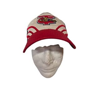 Vintage TC Bear Mascot Baseball Cap Navy Red Cream Adjustable Hat Mens